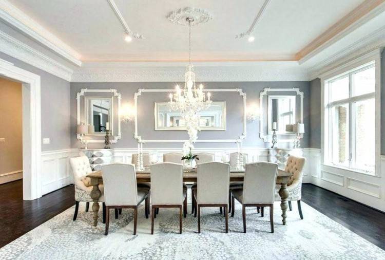 Extensive use of gray in the transitional dining room [Design: E