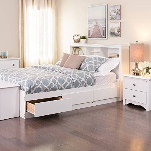 Beds with built in drawers underneath are great for small bedrooms because  they eliminate the need for a dresser in the room
