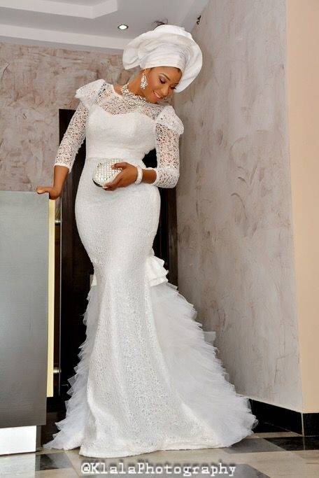 We especially love the Bella Naija bridal train dresses for their regal  look that makes every happy bride feel like a fairytale princess