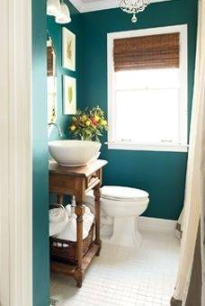 Simple Teal Bathroom Idea I Would Love Black And White In Our New House We Used Thi Color Dining Room Now Want It The Tile Paint Orange Blue Green Silver