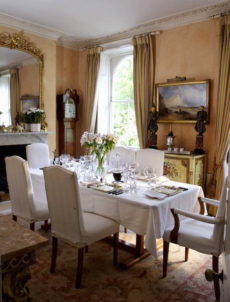 A light, bright dining room is sure to serve dreary day refreshment