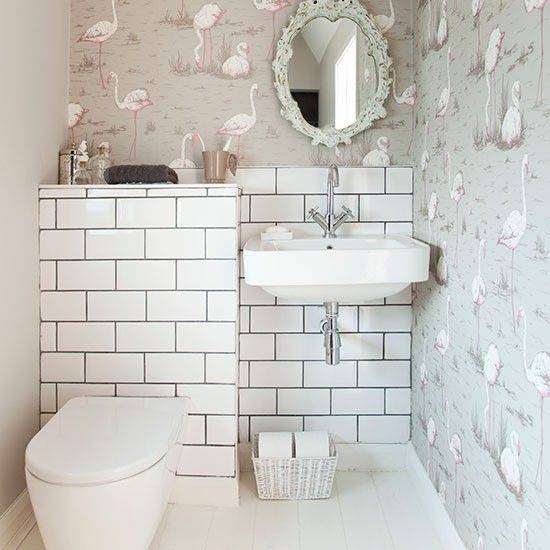 If you have small bathroom you can use bright shades to give illusion, because they can make your small place to look larger