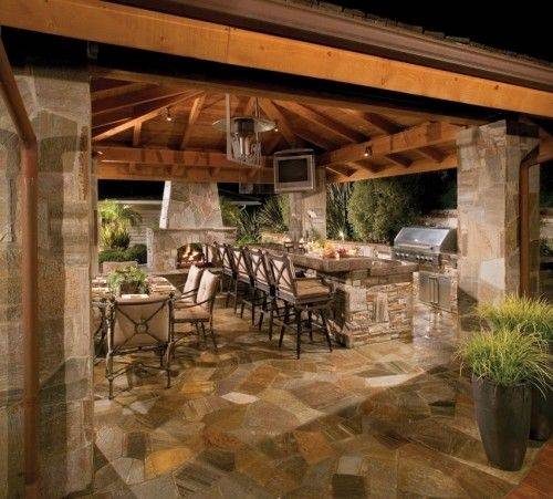 This outdoor kitchen is fully  equipped