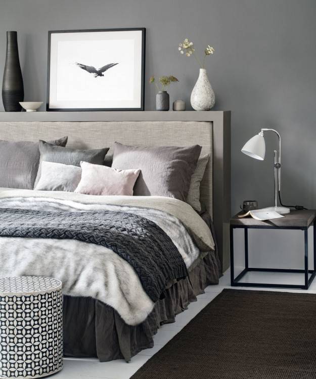 grey walls bedroom