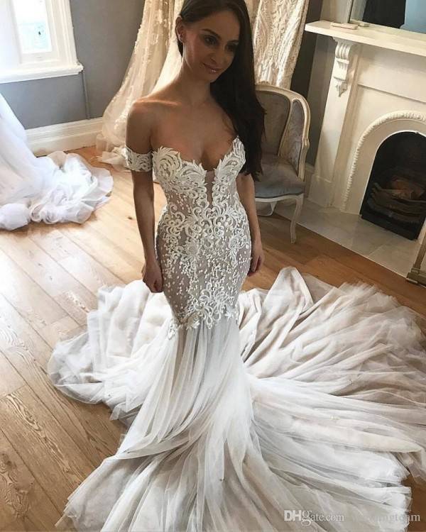 New Style Satin Mermaid Wedding Dresses With Extra Train Custom Made Lebanon Designer Style Bridal Gown Gown For Wedding Gowns For Wedding From