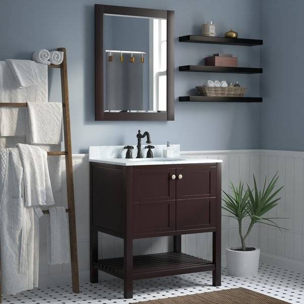 bathroom with white vanity