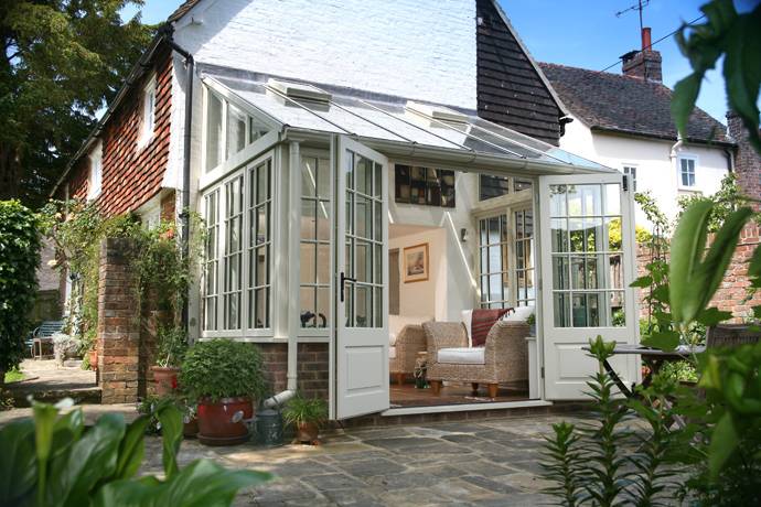 Cream and leather conservatory