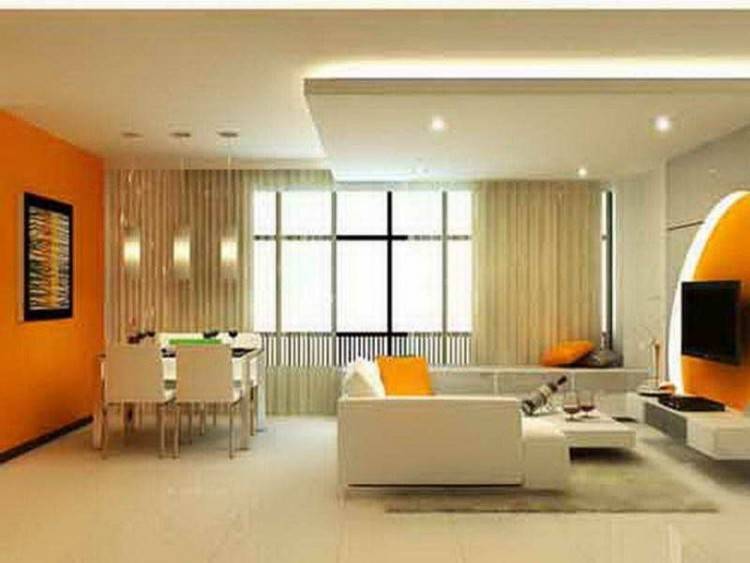 orange living room decor