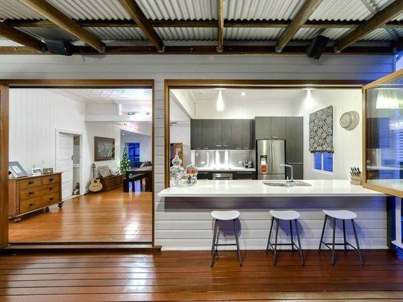 The kitchen above is in an apartment in New York