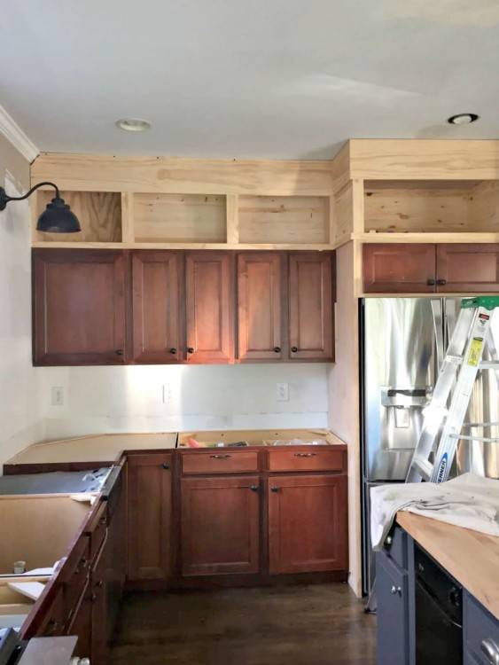 How to Install a Crown Molding to Kitchen Cabinets | JustAGirlAndHerBlog