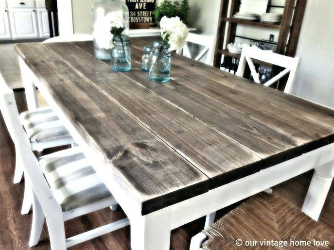 two toned distressed table