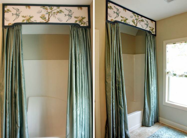 An elegant and tailored valance for the bathroom