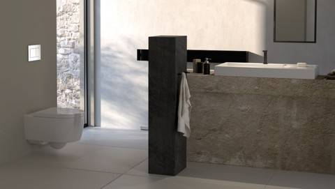 W Bath Vanity in Gray with Marble Vanity Top in