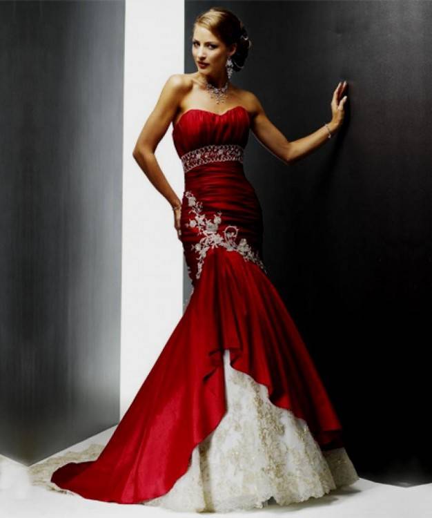 Beautiful, sexy red dress: Moonlight Wedding Dress Style J6165