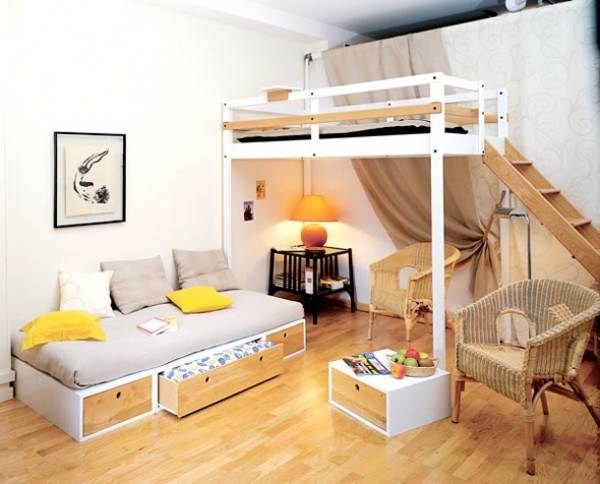 great idea for the small bedroom and being able to use all the space there is