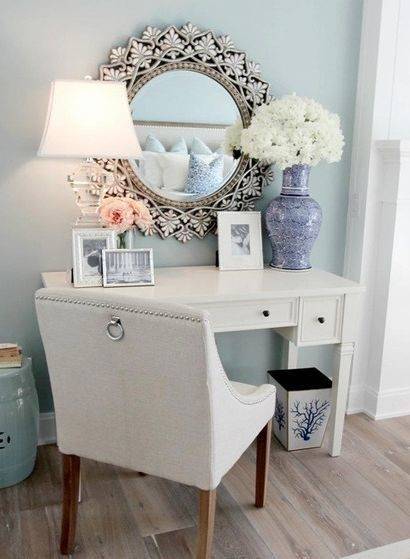 Pleasureable White Distressed Wooden Rustic Vanity With Pair Of Double Door Cabinets Storage And Double Drawers As Well As Stacked Stone Wall Panels In