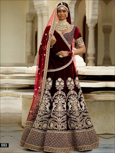 The traditional wedding dress is a Saree or Lehenga