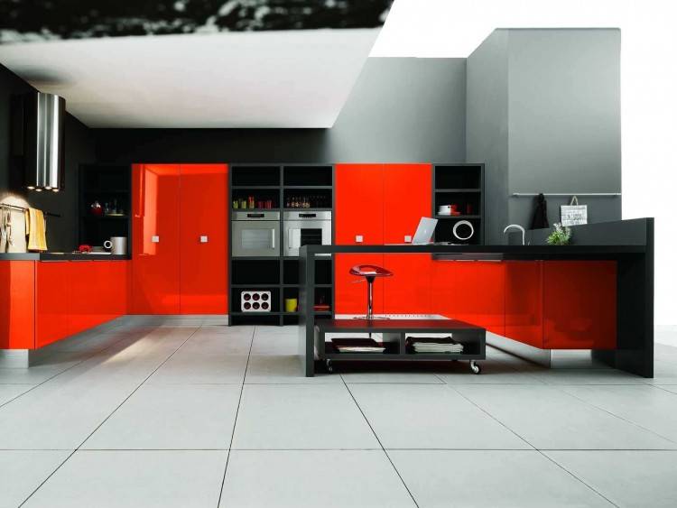 50 Plus 25 Contemporary Kitchen Design Ideas Red Kitchen Cabinets  Amazing Red And White Kitchen Cabinets