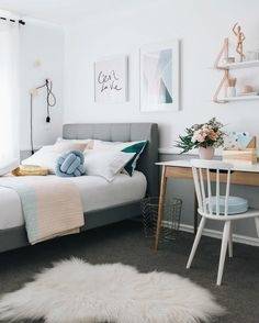 Bedroom, Marvellous Girl Teenage Room Ideas With Blue And White Decor Room And Bedroom Furniture Set Design Ideas For Bedroom: marvellous girl teenage room