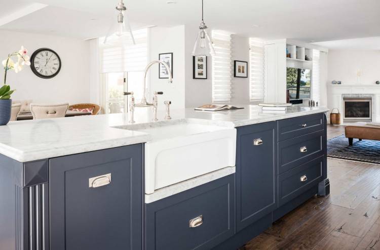 Kitchen with white cabinets