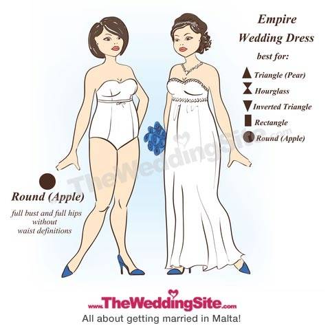 Wedding Gown for apple shape