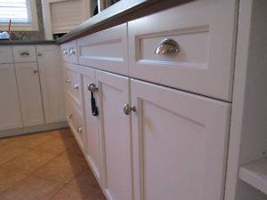 Custom Kitchen with Butcher Block Cambridge Ontario Under Stairs Custom Cabinets New Hamburg