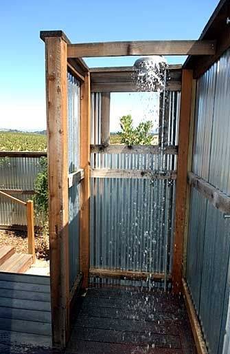 teak outdoor shower