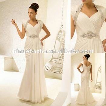 Halter Beaded Chiffon Long Wedding Dress