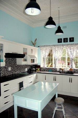 dark teal backsplash blue green house