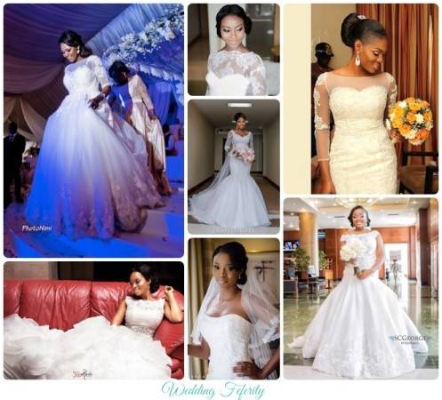 We especially love the Bella Naija bridal train dresses for their regal  look that makes every happy bride feel like a fairytale princess