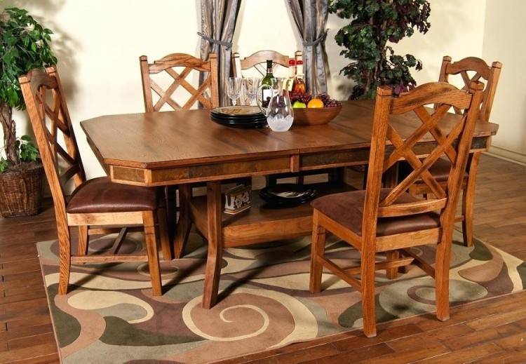 oak round dining table