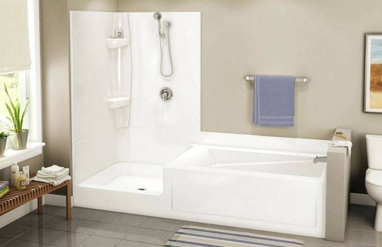 small bathroom with tub and shower