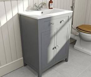 built in bathroom vanity