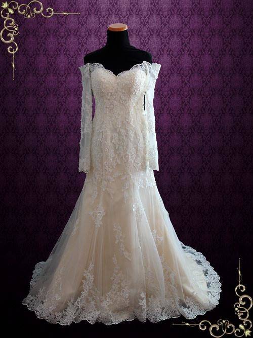 2018 Luxury Princess Style Wedding Dresses 3D Flower Appliques Off Shoulder Crystal Bridal Gowns Long Cathedral Train Vestidos Largos Lace Sleeve Wedding