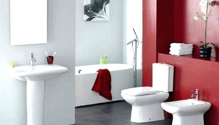 black and red bathroom