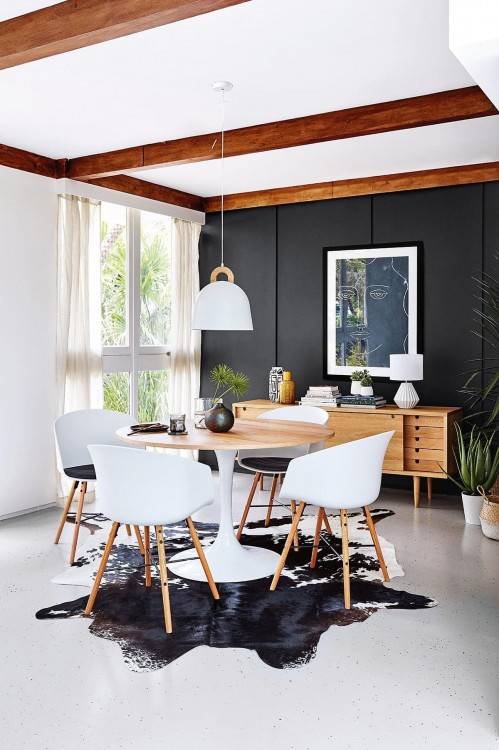 area rug under kitchen table dining