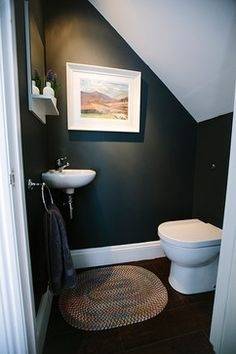 Under the Stairs Bathroom, The previous owners used this unvented bathroom as a kitty litter room