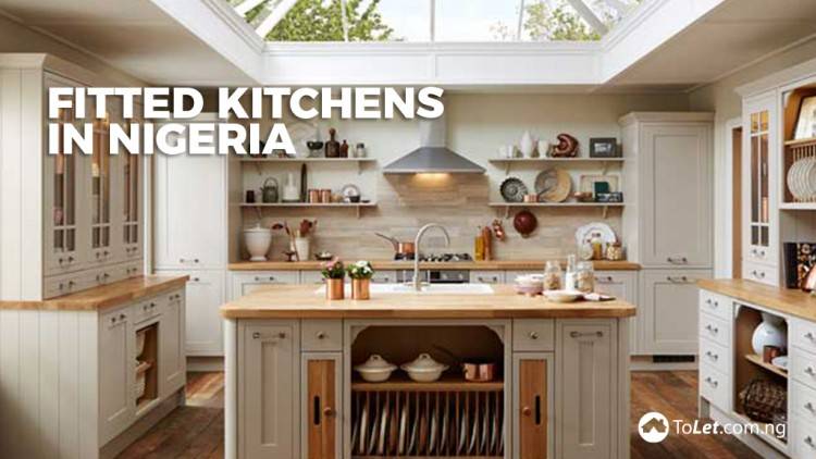 Beautiful kitchen cabinet brown white with island lagos abuja phc nigeria fela