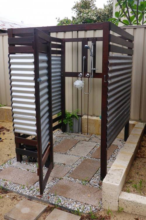 Minimalist approach to an outdoor shower