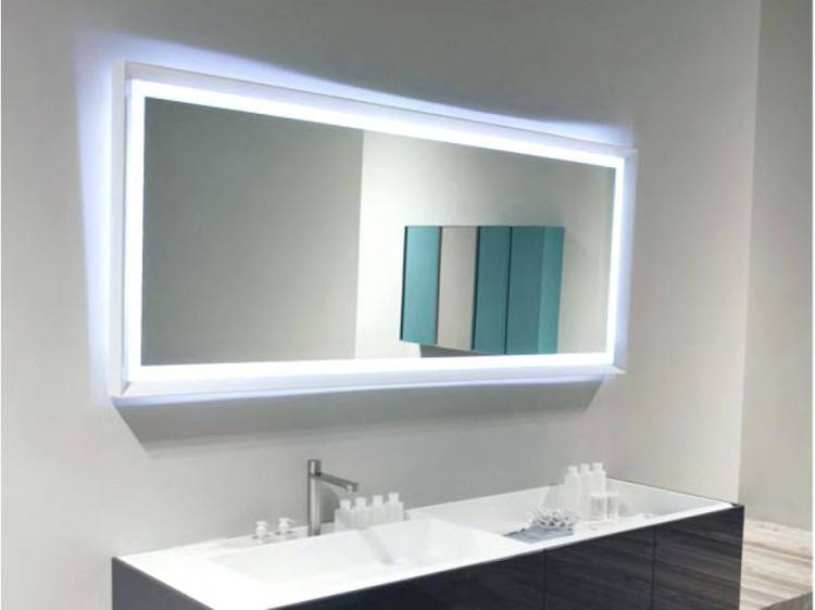 framed vanity mirror bathroom ideas with lights