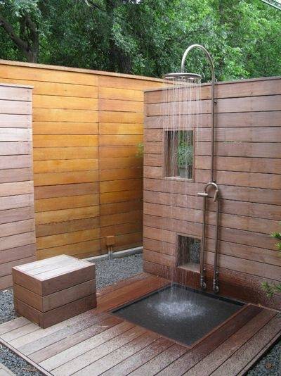 Our first summer vacation project at Old Farm was installing an outdoor  shower