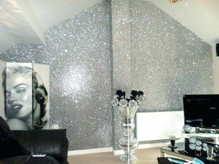 Black and Silver #Glitterwallpaper used here in a bedroom project