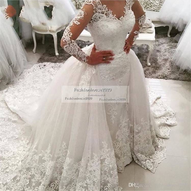 Großhandel 2018 Günstige Elegante Weiße Spitze Ballkleid Brautkleider Mit Ärmeln Weg Von Der Schulter Prinzessin Plus Size Hochzeitskleid Brautkleider Von