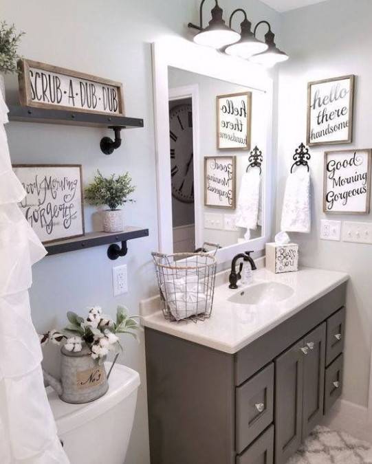 guest bedroom with blue gray