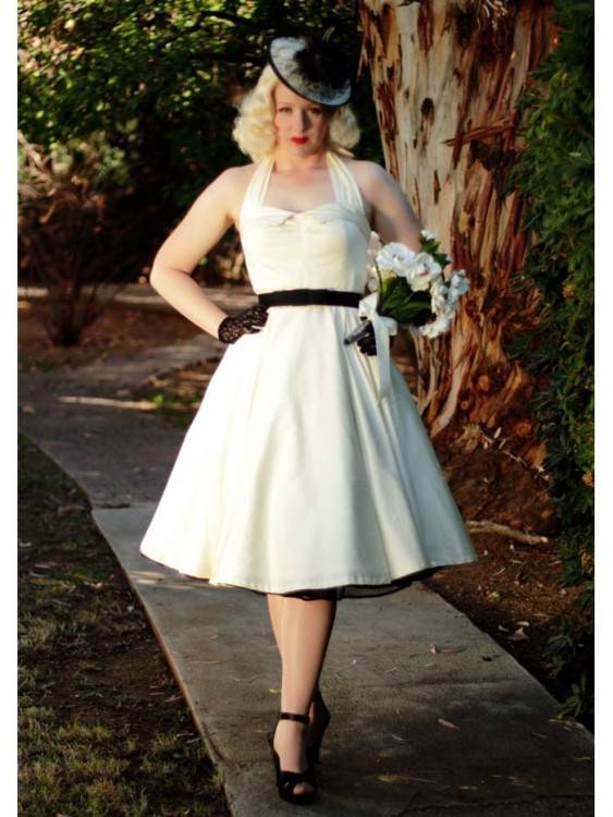 Ivory 50s Style Class Act Tea Length Wedding Dress