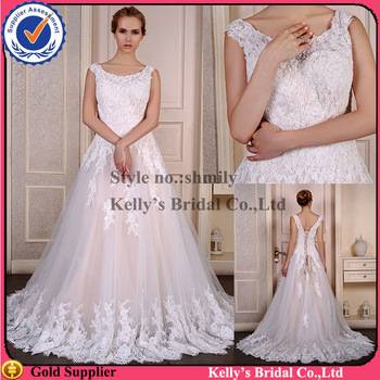 Wedding dress with elbow length sleeve