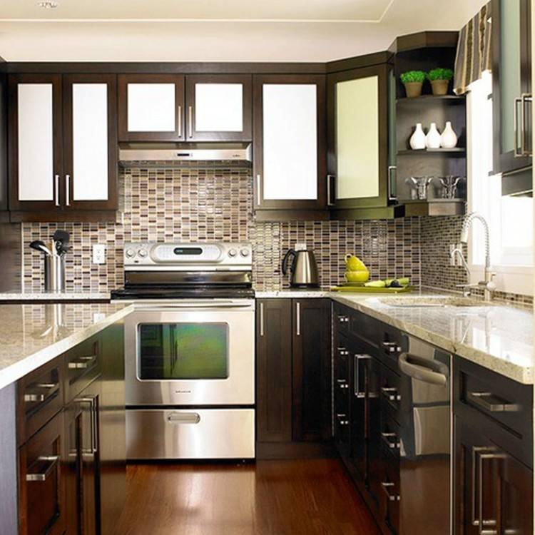 Kitchen with black stainless appliances