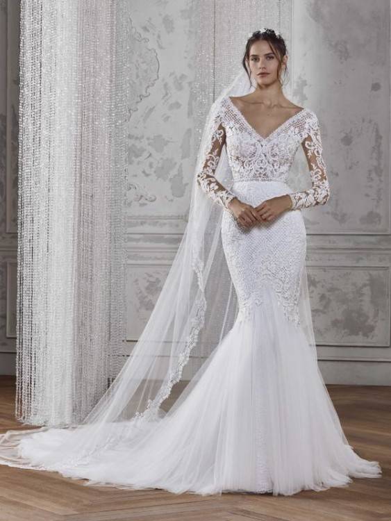 Discount Lace Tea Length Beach Wedding Dresses 2019 Vintage Sheer Neck  Ivory Tulle A Line Country Style Short Bridal Gowns Monique Wedding Dresses  Online