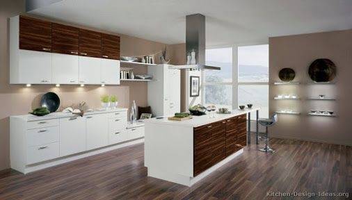 Two tone kitchen with gray cabinets and a white island