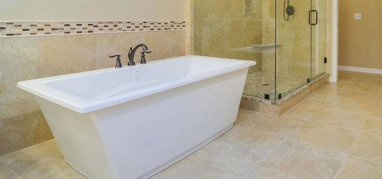 Here's another example of a fantastic small master bathroom with tub and  floating vanity